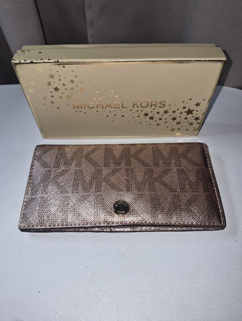Michael Kors Rose Gold Signature Continental Wallet